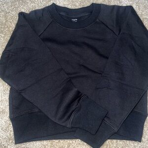 Women's Black Crewneck Crop Sweater